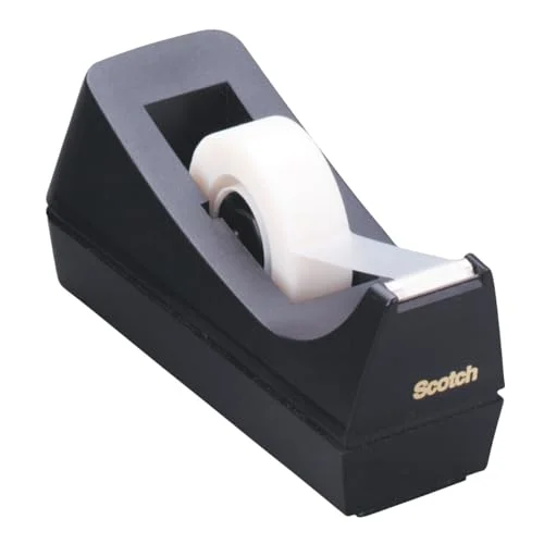 Scotch Desktop Tape Dispenser, Black, 2.7 in. x 2.7 in. x 6.4 in., 1 Tape Dispen