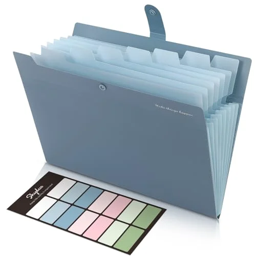 SKYDUE Expanding File Organizer with 8 Pockets, Accordion File Folders with Labe