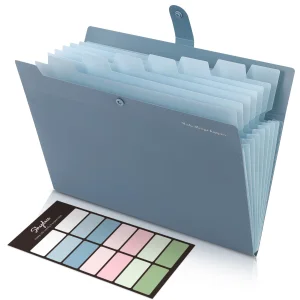 SKYDUE Expanding File Organizer with 8 Pockets, Accordion File Folders with Labels, Portable Document Paper Bill Receipt Organizer, Home College School Office Supplies, Letter Size,