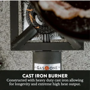 GasOne High Pressure Single Propane Burner - Outdoor Cooking with Heat Shield and Guard â Propane Burner Head for Camping, Tailgating, Seafood Boil, Home Brewing - Patent Pending