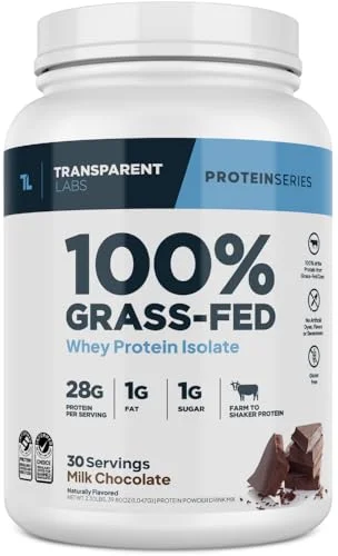 Transparent Labs Grass-Fed Whey Protein Isolate - Naturally Flavored, Gluten Fre