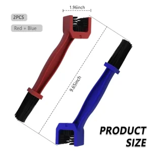 2PCS Motorcycle Chain Brush,Double-Ended Motorcycle Chain Cleaner with Three-Sided and Long Bristles,Universal Motorcycle Chain Cleaning Kit for Motorcycle Bicycle Mountain Bike (1