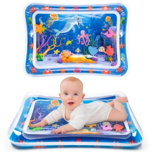 Tummy Time Water Matä¸¨Inflatable Tummy Time Water Play Mat for Babies, Infants and Toddlers 3 to 12 Months Promote Development Toys Baby Gifts