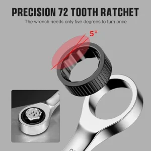 Ratcheting Wrench Set, Combination Wrench Set, 22-Piece SAE & Metric and Standard, 72Th Long Open End, 1/4