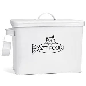 Large Dog and Cat Food Storage Container, Farmhouse Pet Food Storage Containers with Lid and Dry Food Scoop, Durable Airtight Cat Food Container, Great Gift for Pet Owners