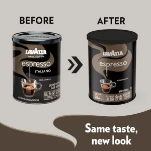 Lavazza Espresso Ground Coffee, Medium Roast, 100% Arabica, 8 oz Tin (Pack of 4)