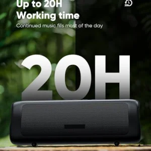 Bluetooth Speaker with HD Sound, Portable Wireless, IPX5 Waterproof, Up to 20H Playtime, TWS Pairing, BT5.3, for Home/Party/Outdoor/Beach, Electronic Gadgets, Birthday Gift (Black)