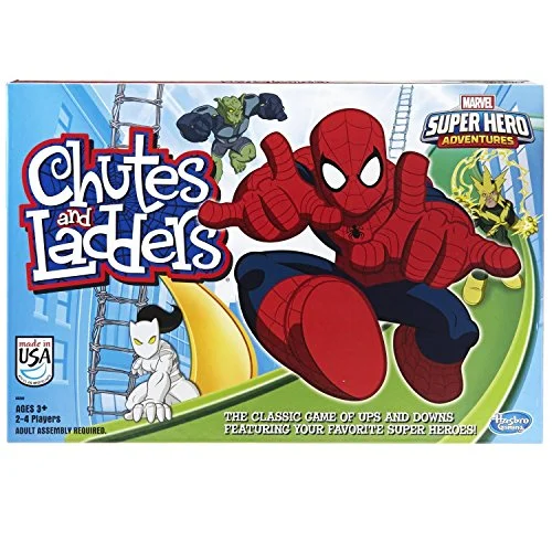 Hasbro Gaming Chutes and Ladders: Marvel Spider-Man Edition Board Game for Kids 