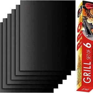 Renook Grill Mat Set of 6-100% Non-Stick Reusable