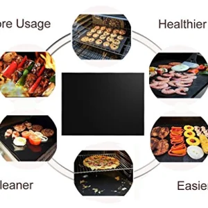 Renook Grill Mat Set of 6-100% Non-Stick Reusable