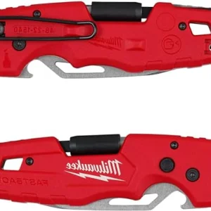 Milwaukee FASTBACK Folding Utility Knife w/Blade Multifunctionality, Red-black