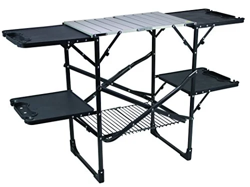 GCI OUTDOOR Slim-Fold Cook Station | Portable Folding Kitchen Table with a Heat 