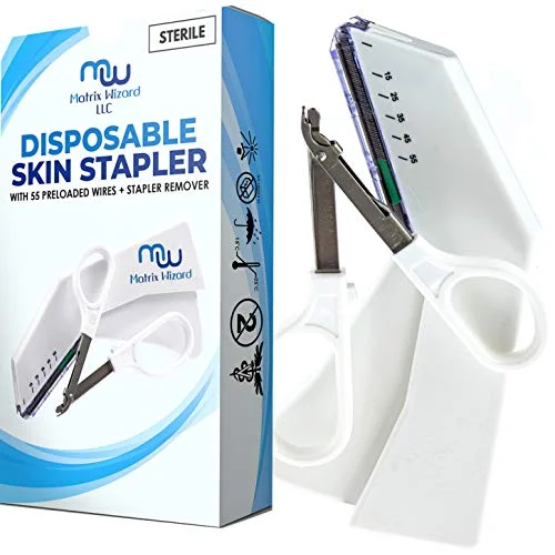 Disposable Skin Stapler (Suture Thread Alternative) with 55 Preloaded Wires Plus