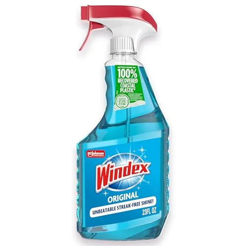 Windex Glass and Window Cleaner Spray Bottle, Packaging Designed to Prevent Leak