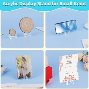 Card Display Stand, 20 Pack Small Easel Stand, Acrylic Picture Holder Stands, for Challenge Coin Graded Card Sports Card Trading Card PSA Card Baseball Card (2.2 Inch Tall)