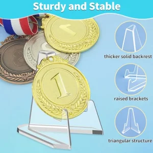 Card Display Stand, 20 Pack Small Easel Stand, Acrylic Picture Holder Stands, for Challenge Coin Graded Card Sports Card Trading Card PSA Card Baseball Card (2.2 Inch Tall)