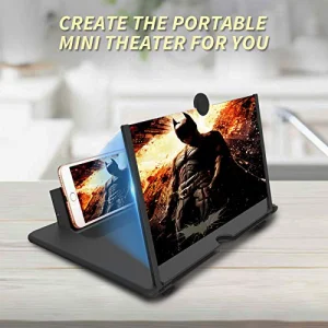 14 inch Screen Magnifier for Cell phone 3D Magnifier Screen Enlarger for Movies,Videos,Reading,Gaming-Screen Amplifie with Foldable Phone Stand Holder.Compatible
