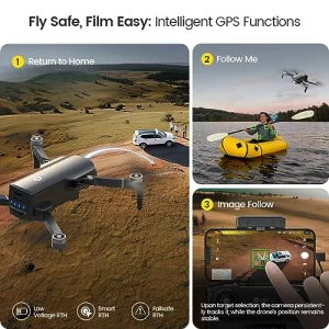 Holy Stone GPS Drone with 4K UHD Camera for Adults Beginner; HS360S 249g Foldable FPV RC Quadcopter with 10000 Feet Control Range, Brushless Motor, Follow Me, Smart Return Home, 5G