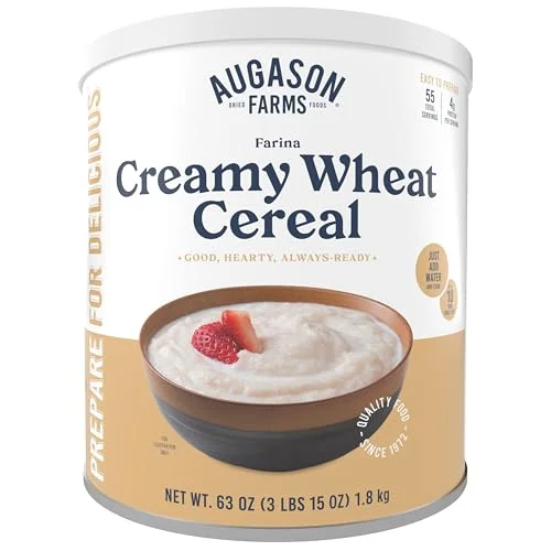 Augason Farms Creamy Wheat Cereal Can, Emergency Food Supply, Everyday Meals, 55