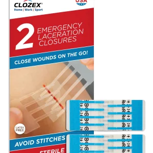 Clozex Emergency Laceration Closure Only- Close Wounds Without Stitches with This Surgical-Grade Skin Device. Available in 3 Variations for Wounds up to 1.0â or 3.5â. Life Happens, Be