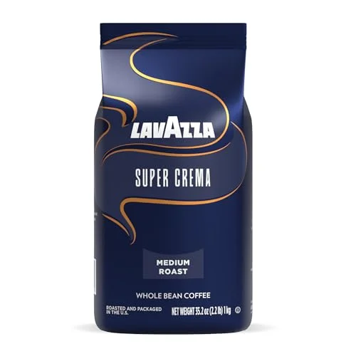 Lavazza Super Crema Whole Bean Coffee, Medium Espresso Roast, Arabica and Robust
