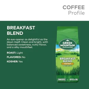 Green Mountain Coffee Roasters Breakfast Blend, Ground Coffee, Bagged 18 oz
