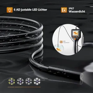 Daxiongmao Borescopeï¼Endoscope Camera with Light, 1080P HD Borescope Tools with 8 Adjustable LED Lights, Endoscope with 16.4ft Semi-Rigid Snake Camera, Gadgets for Menï¼2.4âï¼