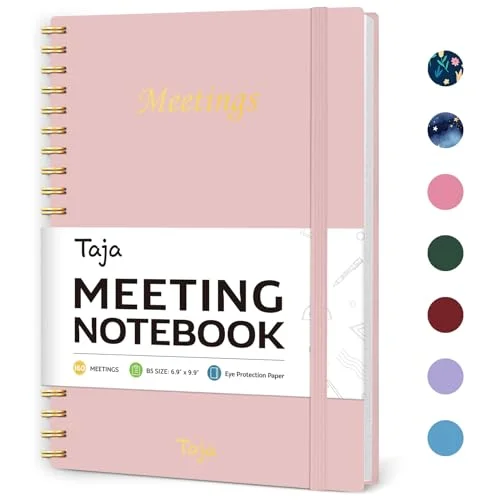 Meeting Notebook for Work Organization - Work Planner Notebook with Action Items