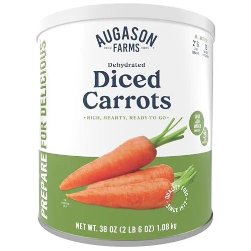 Augason Farms Dehydrated Diced Carrots Can, Emergency Food Supply, Everyday Meal