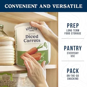 Augason Farms Dehydrated Diced Carrots Can, Emergency Food Supply, Everyday Meals, 216 Servings