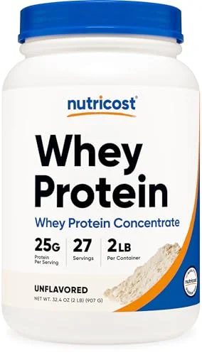 Nutricost Whey Protein Concentrate (Unflavored) 2LBS - Gluten Free & Non-GMO