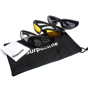 3 Pair Motorcycle Riding Glasses Padding Goggles UV Protection Dustproof Windproof Motorcycle Sunglasses for Outdoor Actives