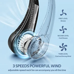 Portable Neck Fan, Hands Free Bladeless Fan, 360Â° Cooling Personal Fan,Wearable Quiet Fan for Outdoor Indoor, Birthday Gifts for Men Women Mom Dad, 4000mAh Battery USB Rechargeable,
