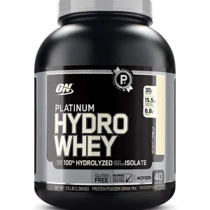 Optimum Nutrition Platinum Hydrowhey Protein Powder, 100% Hydrolyzed Whey Protein Isolate Powder, Flavor: Turbo Chocolate, 40 Servings, 3.61 Pounds (Packaging May Vary)