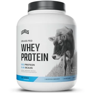 Levels Grass Fed Whey Protein Powder, No Artificials, 25G of Protein, Unflavored, 5LB