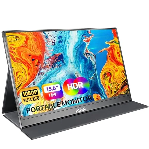 MNN Portable Monitor 15.6inch FHD 1080P USB C HDMI Gaming Ultra-Slim IPS Display
