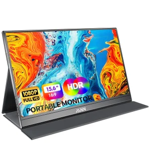 MNN Portable Monitor 15.6inch FHD 1080P USB C HDMI Gaming Ultra-Slim IPS Display w/Smart Cover & Speakers,HDR Plug&Play, External Monitor for Laptop PC Phone Mac (15.6''