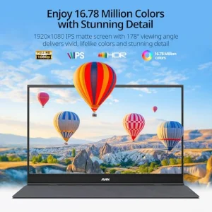 MNN Portable Monitor 15.6inch FHD 1080P USB C HDMI Gaming Ultra-Slim IPS Display w/Smart Cover & Speakers,HDR Plug&Play, External Monitor for Laptop PC Phone Mac (15.6''