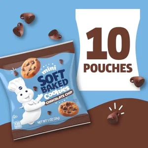 Pillsbury Mini Soft Baked Cookies, Chocolate Chip, Snack Bags, 10 ct