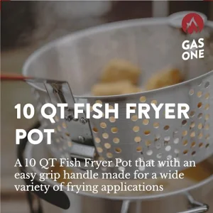 Gas One Aluminum Cooking Pot Deep Fryer with Basket â 10QT Aluminum Fry Pot with Easy Grip Handle â Durable Food Grade Outdoor Fryer with Perforated Strainer Basket â Ideal for Seafoo
